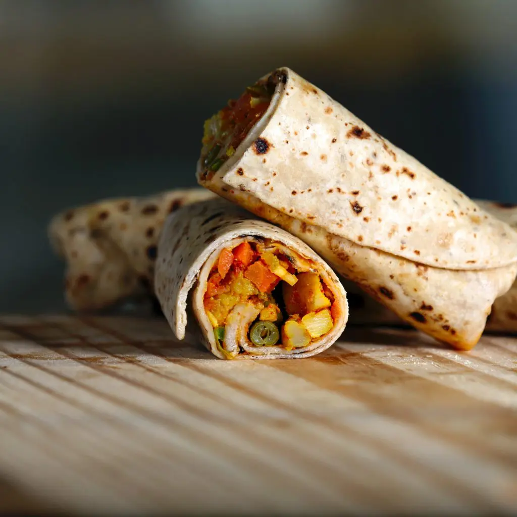 Burrito vegano con soja texturizada